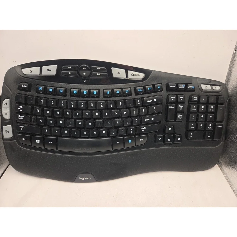 Logitech Wireless Comfort Wave K 350 Keyboard Palm Rest No USB Dongle WORKS
